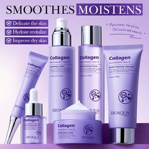 BIOAQUA - Set <span class=keywords><strong>de</strong></span> 6 <span class=keywords><strong>Productos</strong></span> <span class=keywords><strong>para</strong></span> <span class=keywords><strong>el</strong></span> <span class=keywords><strong>Cuidado</strong></span> <span class=keywords><strong>de</strong></span> <span class=keywords><strong>la</strong></span> <span class=keywords><strong>Piel</strong></span> con Colágeno Recombinante Tipo III, Hidratante, Nutritivo y Reafirmante - Product Image 2
