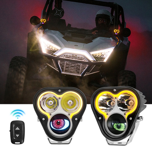 Luz LED de Conducción para Coche Todoterreno, Ojos de Demonio Dinámicos con Lente Intermitente, 12V 24V, con Control Remoto, para Decoración de Vehículos y Ambiente - Product Image 5