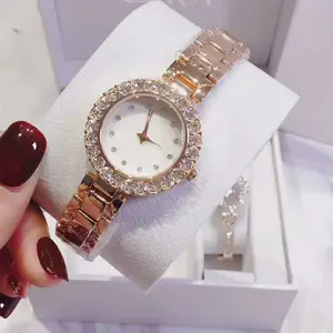 Aimgal-pulsera de moissanita de lujo para mujer, conjunto de relojes de cuarzo con diamantes, joyería fina