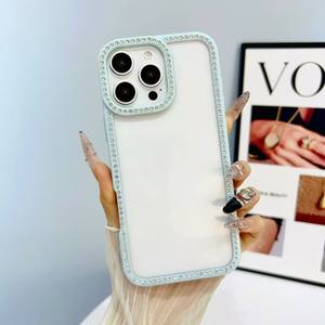 Funda de Teléfono Elegante para Mujer con Borde de Diamantes, Funda Protectora de Lujo para Teléfono Huawei P70 Pro Mate 60 Pro, Resistente a Golpes, Fabricada en PC+TPU - Product Image 4
