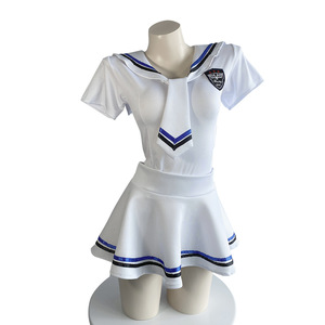 Nuovo Set Estivo Bianco Dolce e Carino, Elegante Costume Uniforme da Marinaio Sexy in Tinta Unita per Cosplay Femminile - Product Image 6