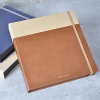 Libreta de Lujo Personalizada con Tapa Dura de Cuero PU/Tela, A4/A5/A6/B5/B6, Encuadernación Cosida, Recargable, Diario de Negocios, con Soporte para Bolígrafo