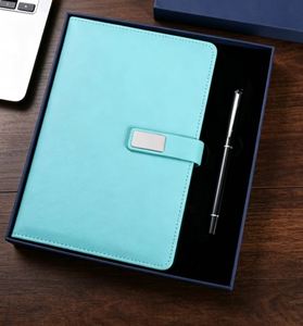 2026 Shipping A5 Leather Cover Journal Business Notepad Luxurious <b>Notebook</b> and Pen Gift Set - Product Image 5