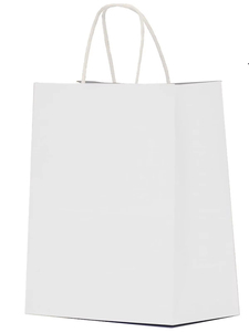 Sacchetti di Carta Personalizzati all'Ingrosso, Bianchi e Marroni, con Manico per Ristoranti, Fast Food, Asporto e Supermercati - Product Image 1