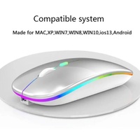 Souris sans fil personnalisée 2,4 GHz double mode, silencieuse, rétroéclairée LED RGB, ergonomique, programmable, pour droitiers, pour ordinateur portable