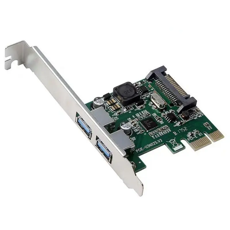 PCIE ไปยังพอร์ตคู่ USB3.0การ์ดขยาย Sata ขับเคลื่อน2พอร์ต PCI-E X1การ์ดไรเซอร์ USB3.0