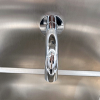 ZONOOR Évier mural intelligent à quatre stations en acier inoxydable avec robinet à capteur