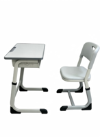Mobilier de classe moderne en métal pour collège, bureaux d'étude réglables en hauteur pour élèves et table et chaise de bureau pour professeur