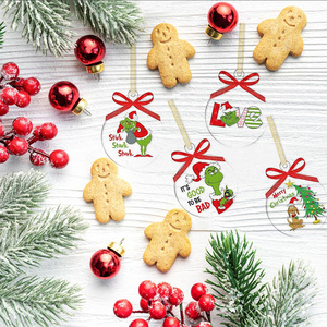 Nhà Máy Bán Buôn New grinch Acrylic Đồ Trang Trí Giáng Sinh Nhựa Thủ Công Mỹ Nghệ Cây Mặt Dây Chuyền Cho Kỳ Nghỉ Đảng Bầu Không Khí Trang Trí - Product Image 4