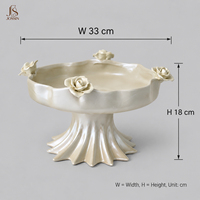 Assiette décorative en céramique Jossin, motif floral, plateau sur piédestal, assiette à dessert, bol à fruits, décoration pour la maison