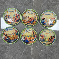 Assiette en mélamine 3D gaufrée, décorative pour le Ramadan et l'Aïd, motif de bénédiction familiale musulmane, souvenir de voyage islamique
