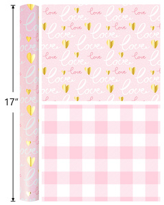 Romantic wedding wrapping <b>paper</b> romantic Valentine's Day wrapping <b>paper</b> golden heart wrapping <b>paper</b> customizable double sided - Product Image 5