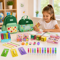 Solución Escolar Todo en Uno con Temática de Frutas, Cuaderno con Lindos Dibujos Animados, Set de Papelería Infantil con Bolsa de Gran Capacidad