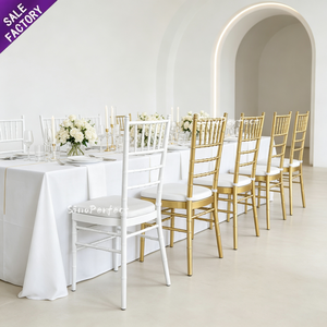 Wholesale Gold Metal <b>Stackable</b> Reception Ceremony Wedding Chivari Chiavari Tiffanie <b>Chair</b> With White Cushion - Product Image 1