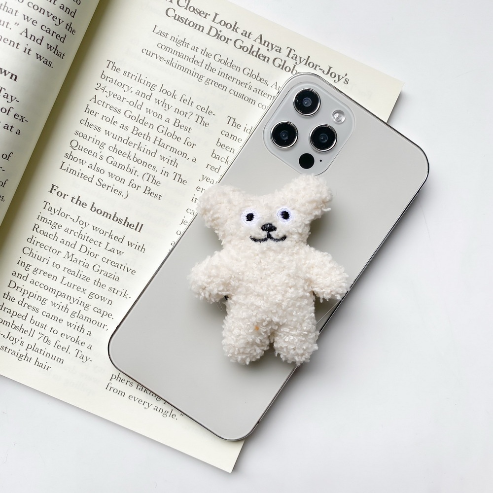 Supporto Per Telefono A Forma Di Orso 3D Con Paillettes Epossidiche, Pieghevole, Per Scrivania E Dito
