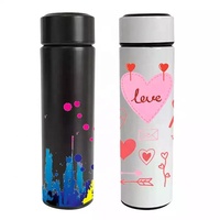 Botol minum termos Termo 500ml kustom, botol air pintar Stainless Steel tampilan temperatur Led dengan Filter Infuser