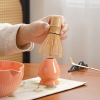 Nouveau Produit Bol à Matcha Rose Texturé avec Emballage Personnalisé Violet Set Matcha Set Kit Matcha