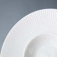 Assiette en céramique et porcelaine de style occidental en forme de chapeau de paille, créative, pour hôtel, restaurant, pizza, petit-déjeuner, soupe, compatible micro-ondes, moderne
