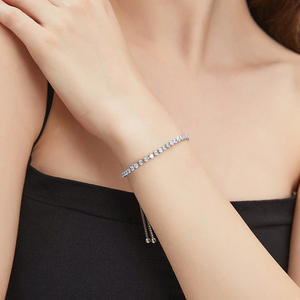 Envío Gratis Pulsera de Tenis de 3mm para Mujer, Joyería de Moda, Regalo de Boda, Chapado en Oro de 14K, Diamantes CZ, Clásica, Ajustable - Product Image 2