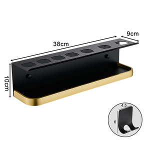 戴森壁挂式吹风机支架铝制浴室收纳架，方形家用图案 & 工具清洁储物 - Product Image 2