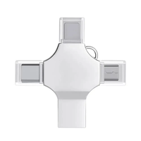 OTG 4 in 1 USB C Flash Drive, Flash Drive USB C 8GB 4GB 2GB 128GB 64GB 32GB, memori USB Stick tipe ganda 2.0