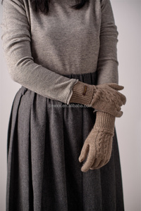 Guantes de Cachemira auténtica <span class=keywords><strong>100</strong></span>% para mujer, mitones de dedo completo de punto elástico suave y cálido para escenas de esquí de invierno - Product Image 3