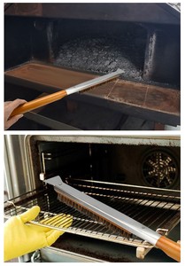 Brosse pour <span class=keywords><strong>four</strong></span> à <span class=keywords><strong>pizza</strong></span> avec grattoir en pierre-Poils en acier inoxydable résistants à la chaleur, manche extra long-Compatible avec les fours <span class=keywords><strong>Ooni</strong></span> - Product Image 6