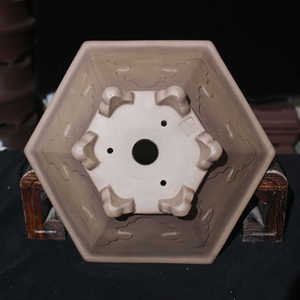 Maceta Hexagonal de Zisha, Maceta Grande Hecha a Mano con Diseño Ruyi, Macetas para Bonsái, Macetas Cónicas para Plantas de Escritorio - Product Image 4