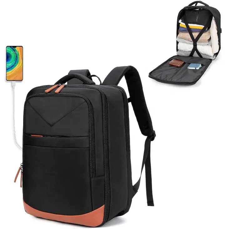 Custom 17.3 Inch Carry On Laptop Backpack With USB Charging Port Business Work Bag For Traveling On Airplanes For Men Women