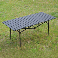 Table de camping pliante d'extérieur en alliage d'aluminium de haute qualité - Portable et durable, 6 places, idéale pour les stands de poulet rôti