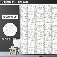 Rideau de douche carré moderne en PEVA imperméable, écologique, pour la maison et l'hôtel, décoration de salle de bain