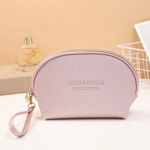 Bolsa de cosméticos de PU de Color sólido, impermeable, de cuero, Simple, de gran capacidad, portátil, bonita, bolsa de artículos de tocador - Product Image 4