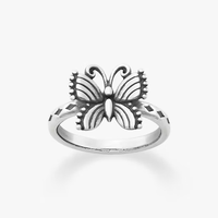 Ensemble de bagues empilables rétro en argent sterling S925 style James Avery, bague bohème pour femme avec papillon, cœur, nœud et croix