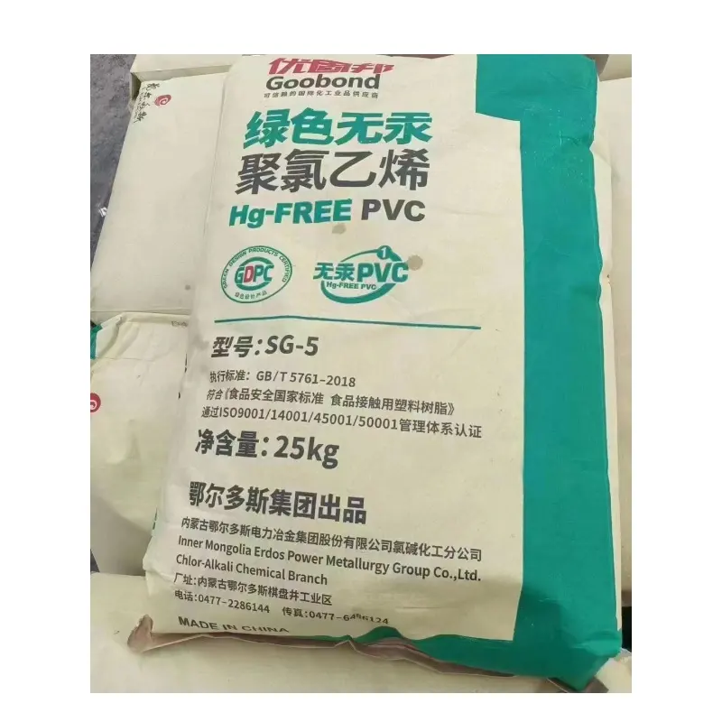 Zhongjiao Fabricante Melhor Preço Pvc Resina sg5 k67 Plástico Indústria Grade Resina Pvc para PP