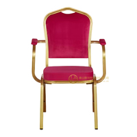 Haute qualité empilable fer hôtel Restaurant conférence prière chaise musulman chaise métal accoudoir Banquet événement salle chaise