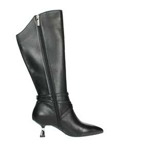 Bottes hautes pour femme Liu-Jo en cuir noir à bout pointu avec détail boucle - Product Image 4