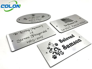 Plaques signalétiques métalliques multicolores personnalisées avec texte gravé <span class=keywords><strong>pour</strong></span> récompenses, équipements et étiquetage électrique - Product Image 4