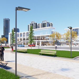 Farola Solar Juming de 30W LED con Sensor de Movimiento y Control de Luz para Iluminación Exterior de Carreteras - Product Image 2