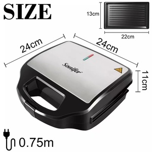 Plancha Eléctrica Desmontable de Alta Calidad Sonifer SF-6077 de 220v para Cocina, <span class=keywords><strong>2</strong></span> <span class=keywords><strong>en</strong></span> <span class=keywords><strong>1</strong></span>, para Hacer Waffles <span class=keywords><strong>y</strong></span> Sándwiches - Product Image 5