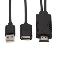 Cable Convertidor HDMI HD de Doble Cabezal Tipo C y USB A, Cable de Duplicación de Pantalla 1080P Compatible con Teléfonos Celulares IOS y Android