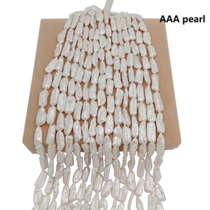 'Perla natural, 10x25mm gran <span class=keywords><strong>biwa</strong></span> forma Barroca keshi perla suelta de agua dulce en hebra. - Product Image 1