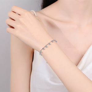 สร้อยเทนนิสสำหรับผู้หญิงสร้อยข้อมือเพชรโมอิสทรงกลมสีเงินสเตอร์ลิงประดับ S925ปรับแต่งได้ - Product Image 2