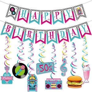 Guirnalda <span class=keywords><strong>de</strong></span> Feliz Cumpleaños Estilo Años 50, Decoraciones para Fiestas Temáticas <span class=keywords><strong>de</strong></span> <span class=keywords><strong>los</strong></span> Años 50, Decoraciones para Fiestas <span class=keywords><strong>de</strong></span> Sock Hop - Product Image 6