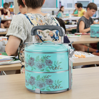 Nouveau Style Coloré En Acier Inoxydable 1L Boîte À Lunch Thermique Alimentaire Transporteur Chauffable Conservation Caractéristique pour Conteneur Couvercles