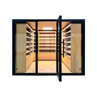 Cave à cigares personnalisée Walk in Led Smoke Shop Présentoir à tabac Vitrine à cigares Vitrine murale pour magasin Armoire à cigares