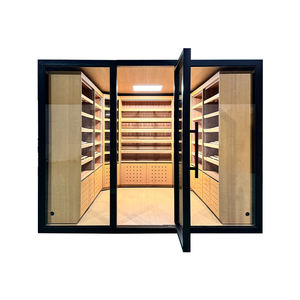 Cave à cigares personnalisée Walk in Led Smoke Shop Présentoir à tabac Vitrine à cigares Vitrine murale pour <span class=keywords><strong>magasin</strong></span> Armoire à cigares - Product Image 3