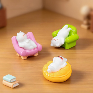 Mini Resin Lazy <b>Sofa</b> <b>Cat</b> Animal Figurines Miniature Ornaments for Cake Topper Car Dashboard Dollhouse Desktop Home Decor - Product Image 3