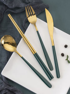 Juego de cucharas y palillos coreanos de acero inoxidable 304, alta calidad - Product Image 2