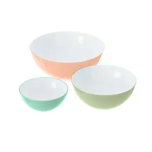PP AS PS Plastic Double Color Round Food Mixing Bowls For Baking, Prepping, Cooking and Serving Food