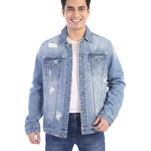 New Hot Sale <b>Denim</b> <b>Jacket</b> for Men and Casual Wear Wholesale Cheap Price 100% Cotton <b>Lightweight</b> <b>Denim</b> Men's <b>Jackets</b> - Product Image 1
